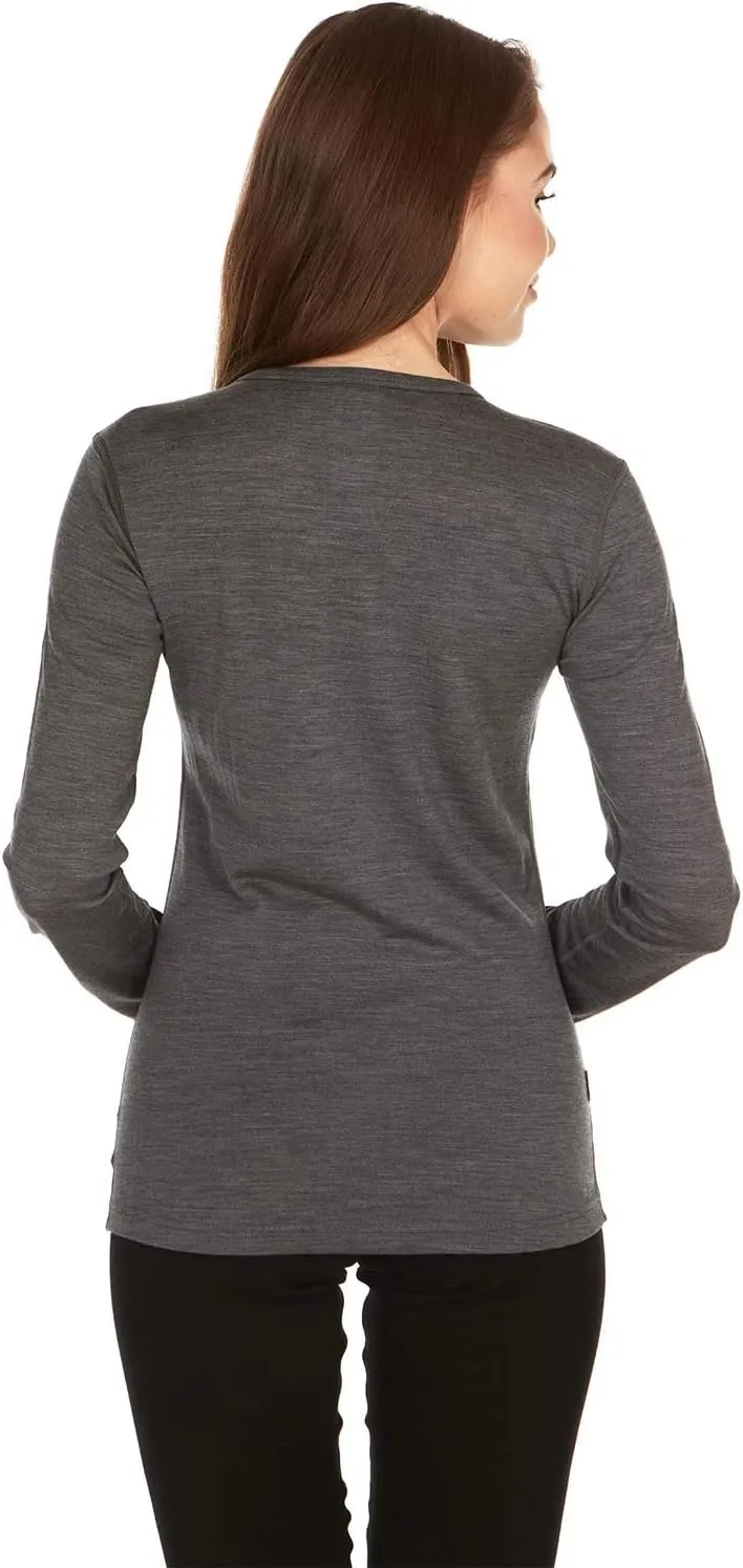 100% Merino Wool - Women's Midweight Base Layer - Long Sleeve Crew