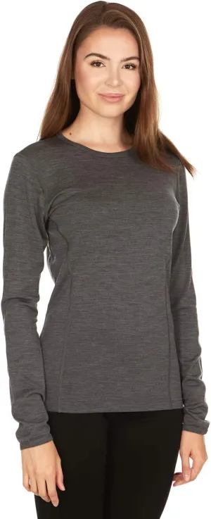 100% Merino Wool - Women's Midweight Base Layer - Long Sleeve Crew