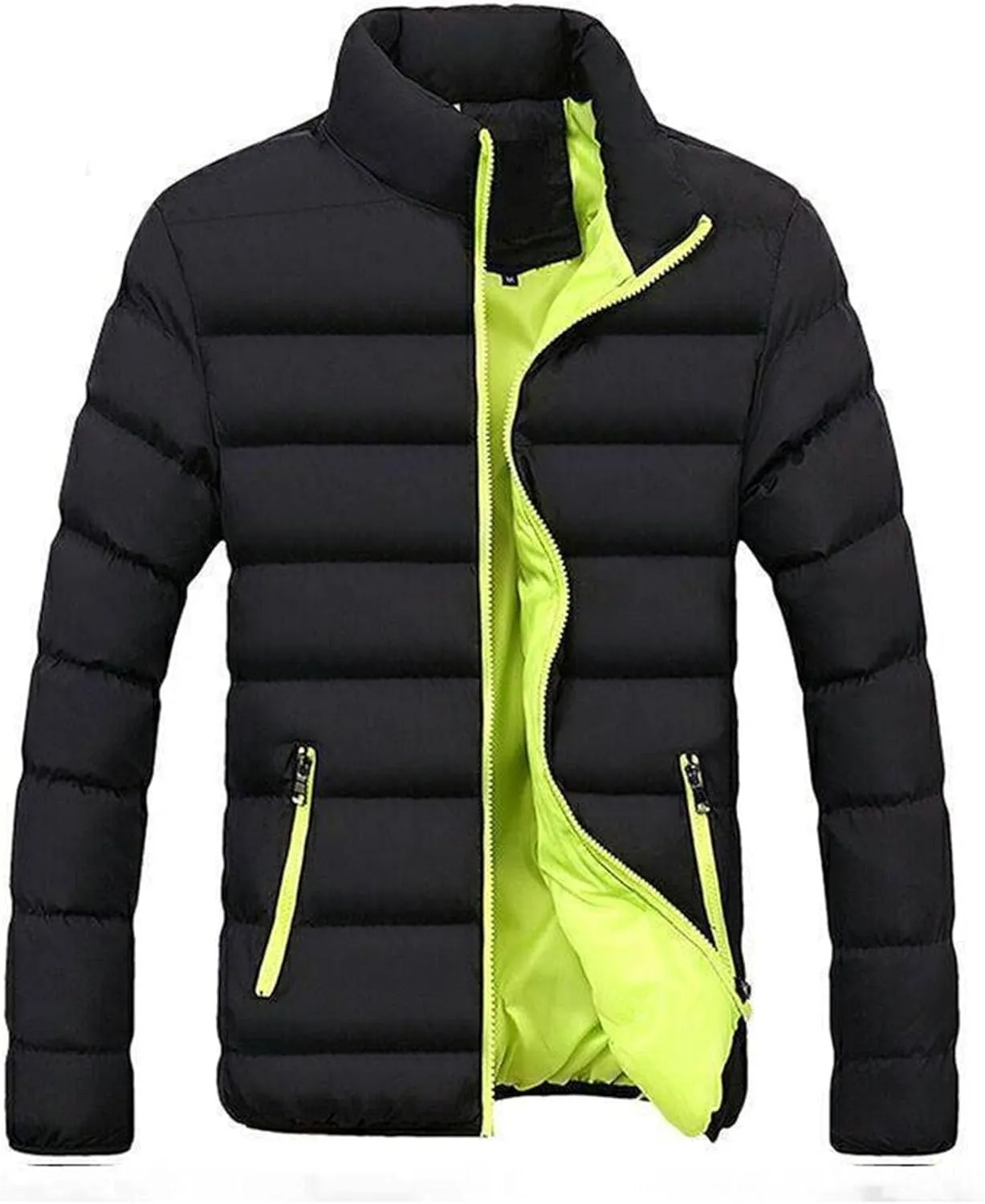 2 Pack Men's Winter Down Coats Quilted Thicken Puffer Jacket Lightweight Warm Windproof Padded Coat Outerwear