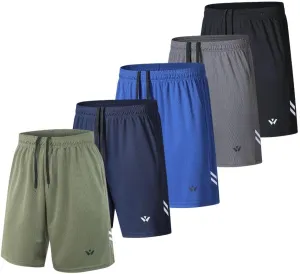 3/5 Pack Athletic Gym Mens Shorts Quick Dry Basketball Shorts with Pockets for Workout Running Casual Activewear