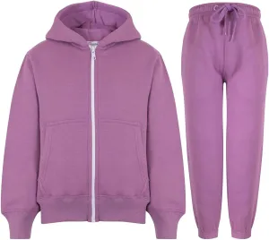 A2Z 4 Kids Unisex Plain Tracksuit Hoodie with Joggers Jogging Sweatpants Sports Activewear Set Girls Boys Age 2-13 years