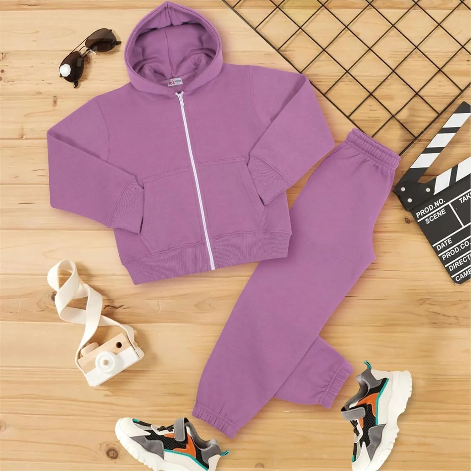 A2Z 4 Kids Unisex Plain Tracksuit Hoodie with Joggers Jogging Sweatpants Sports Activewear Set Girls Boys Age 2-13 years