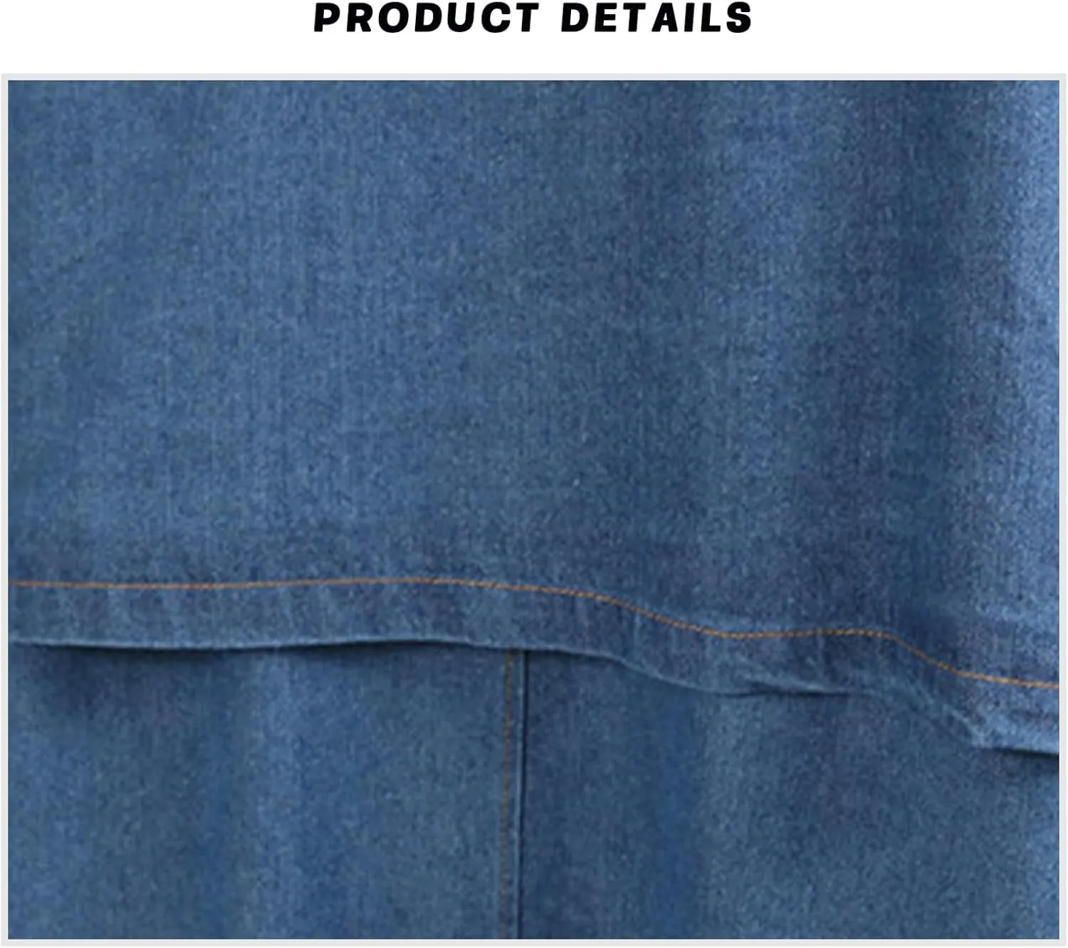 ALSOGO Womens Lapel Denim Trench Coat Long Sleeve Jean Jacket Mid Long Trucker Jackets Outercoat