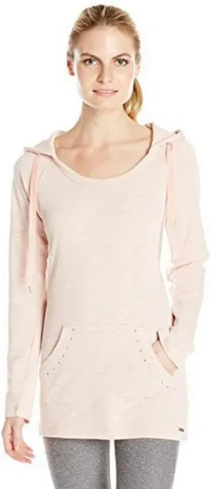Andrew Marc Sport Women's Marc New York Performance Speckle Slub French Terry L/s Hooded Tunic with Studs