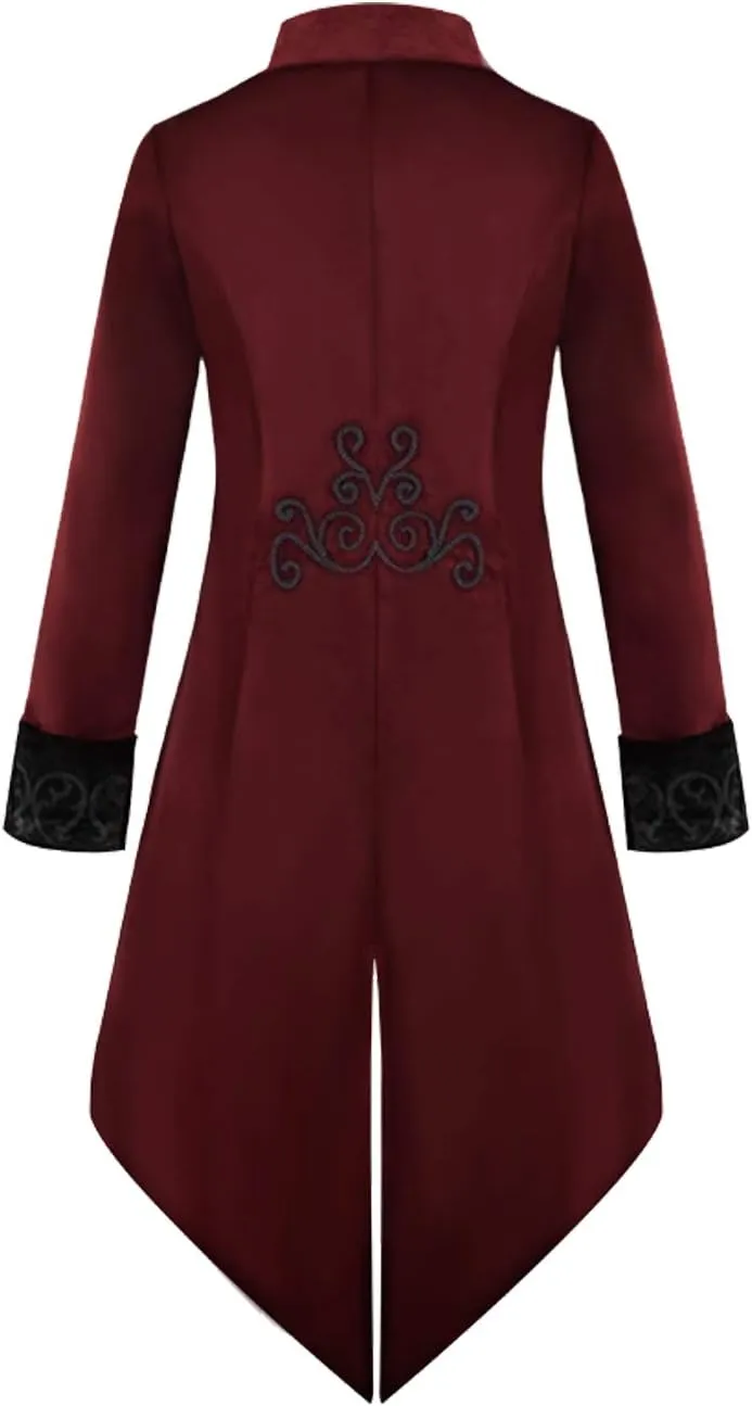 Angelaicos Men's Medieval Frock Tailcoat Steampunk Trench Coat Luxury Victorian Costume