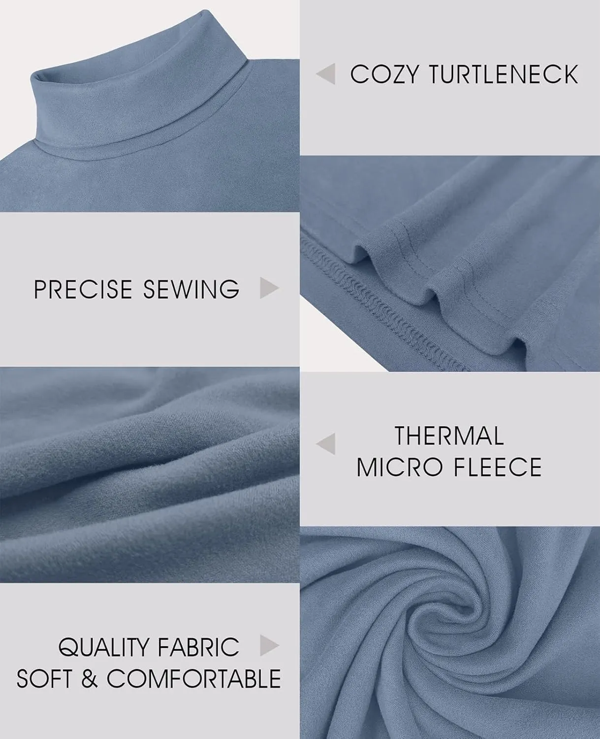 Askdeer Men's Turtleneck Long Sleeve Shirts Thermal Underwear Tops Basic Pullover Sweater Tees