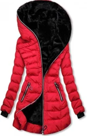 AYGJKIE Quilted Jacket Women's Warm Long Winter Jacket Lined Down Jacket Cotton Elegant Puffer Jacket Long Sleeve