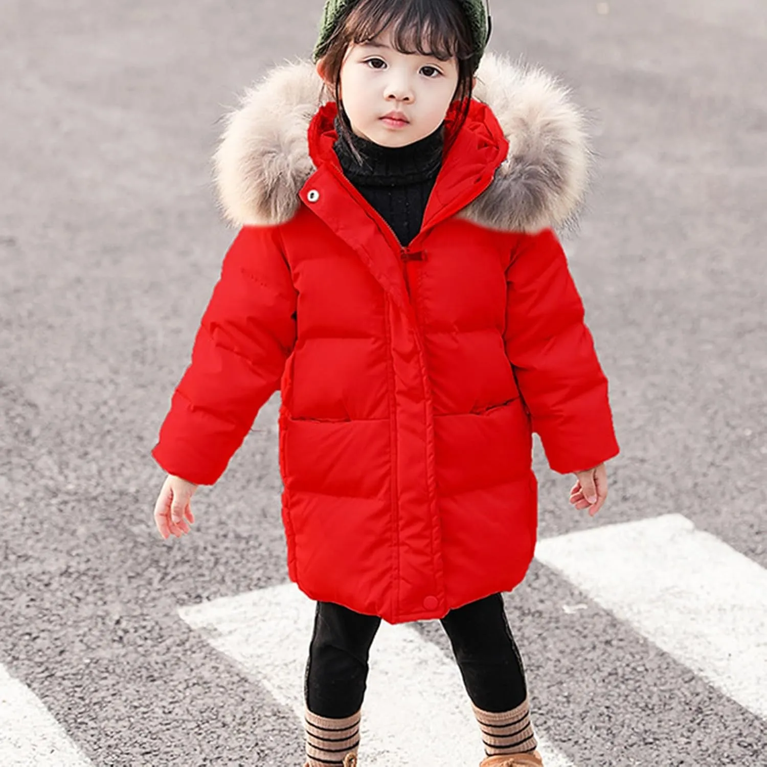 Baby Girls Boys Kids Down Jacket Coat Down Feather Winter Warm Hooded Puffer Jacket Todder Down Outerwear