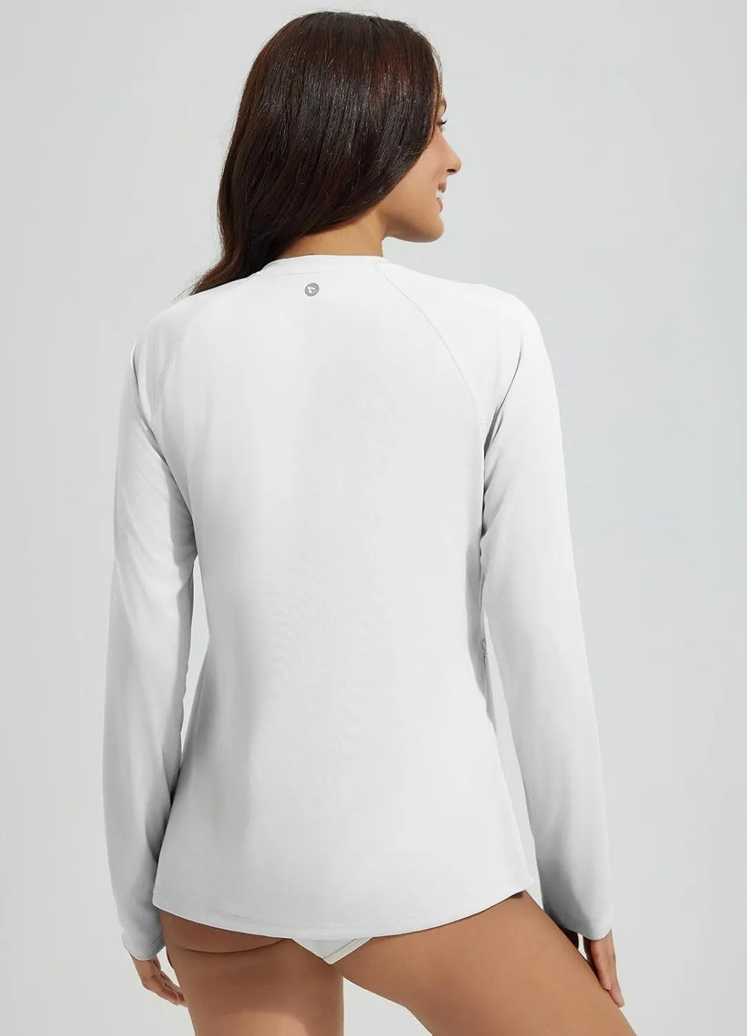 baleaf Women's 1/4 Zip Rash Guard Swim Shirts with Zipper Pocket UPF 50  Long Sleeve Sun Protection Swimsuit Tops