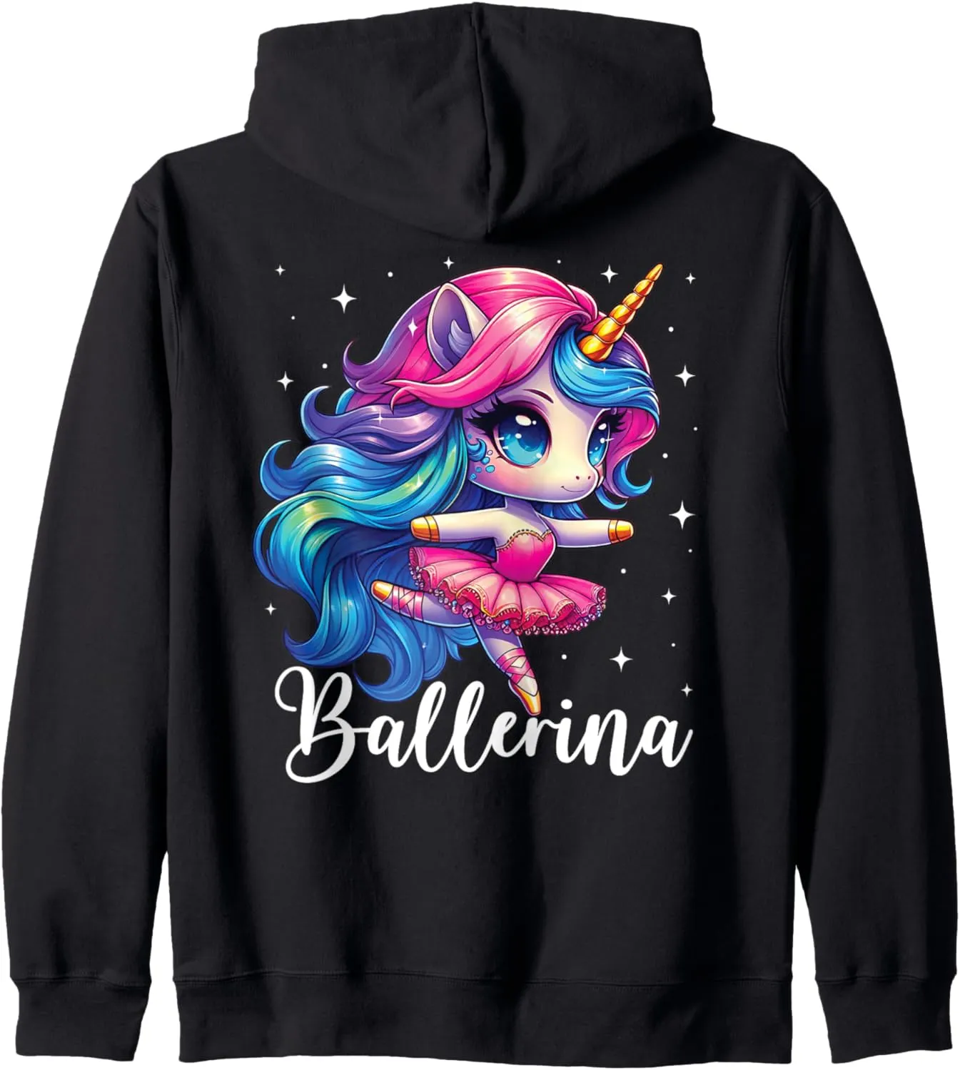 Ballerina Dancer Unicorn Girl Cute Ballet Kids Toddler Zip Hoodie