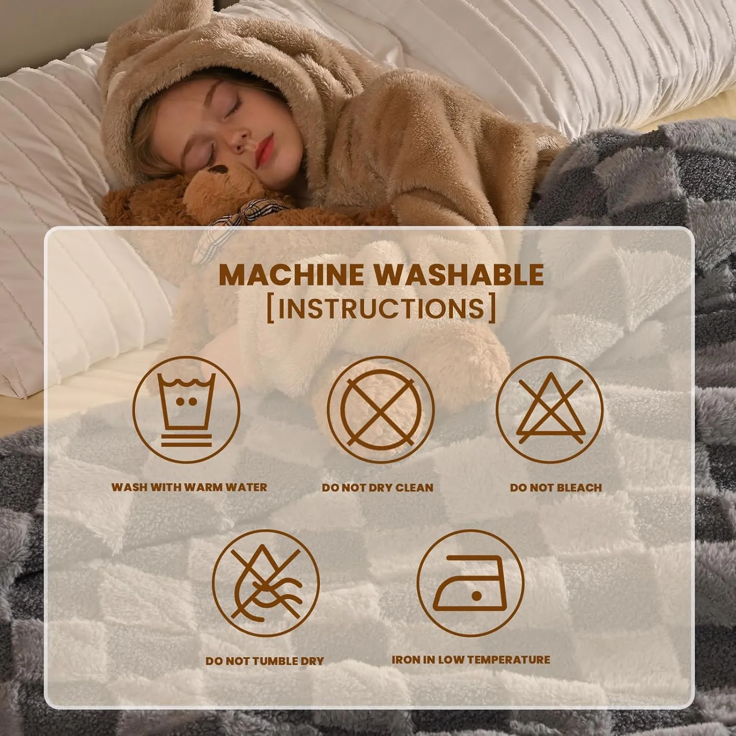 Bearhug Wearable Blanket Hoodie for Kids Soft Cozy Fleece Bear Costume Animal Onesies Pajamas Halloween Christmas Cosplay Costume for Girls Boys XS