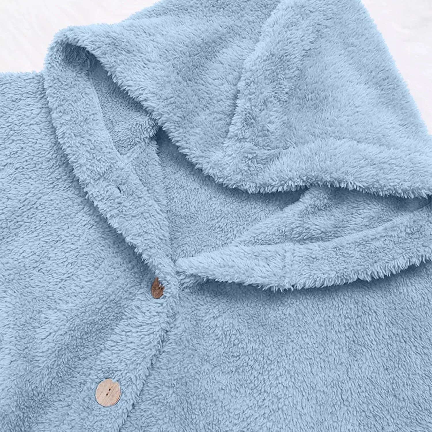 Button Down Cloak Jackets for Women Long Sleeve Fall Hoodies Fuzzy Flannel Jacket Coats Side Slit High Low Outerwears
