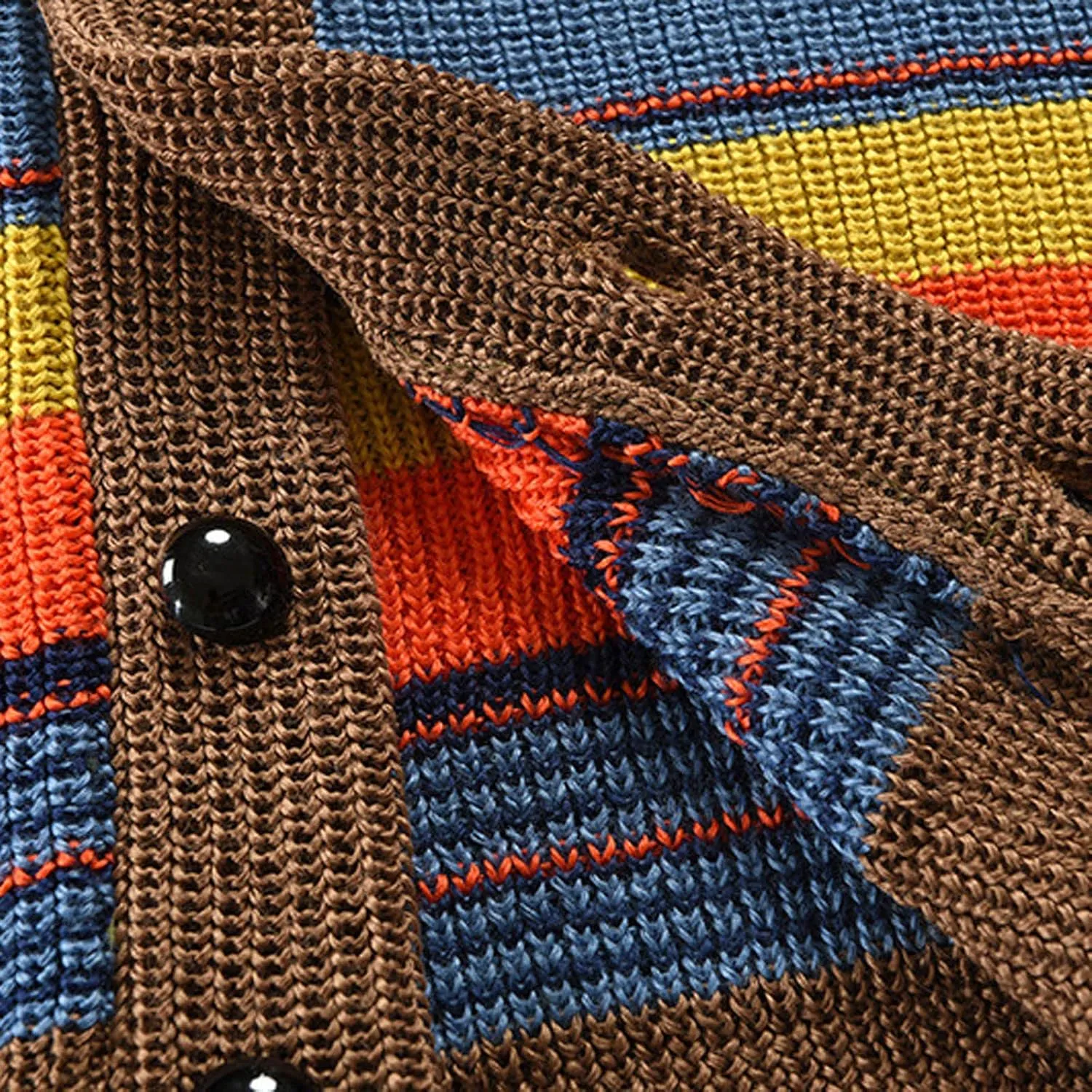 Cardigan Sweaters for Men Color Block Knit Sweater Button Down Open Front Cardigan Long Sleeve Sweaters Casual Outwear
