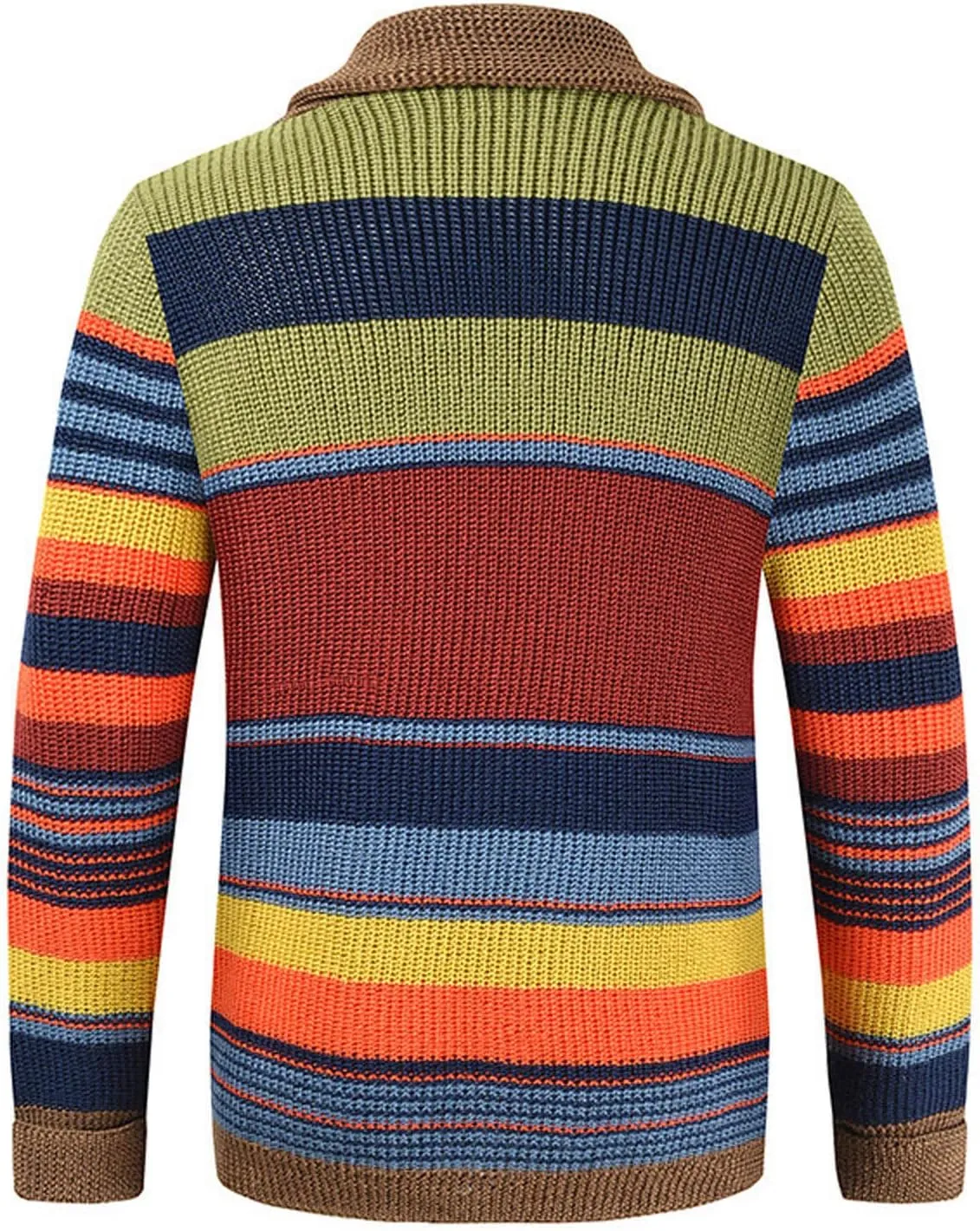 Cardigan Sweaters for Men Color Block Knit Sweater Button Down Open Front Cardigan Long Sleeve Sweaters Casual Outwear