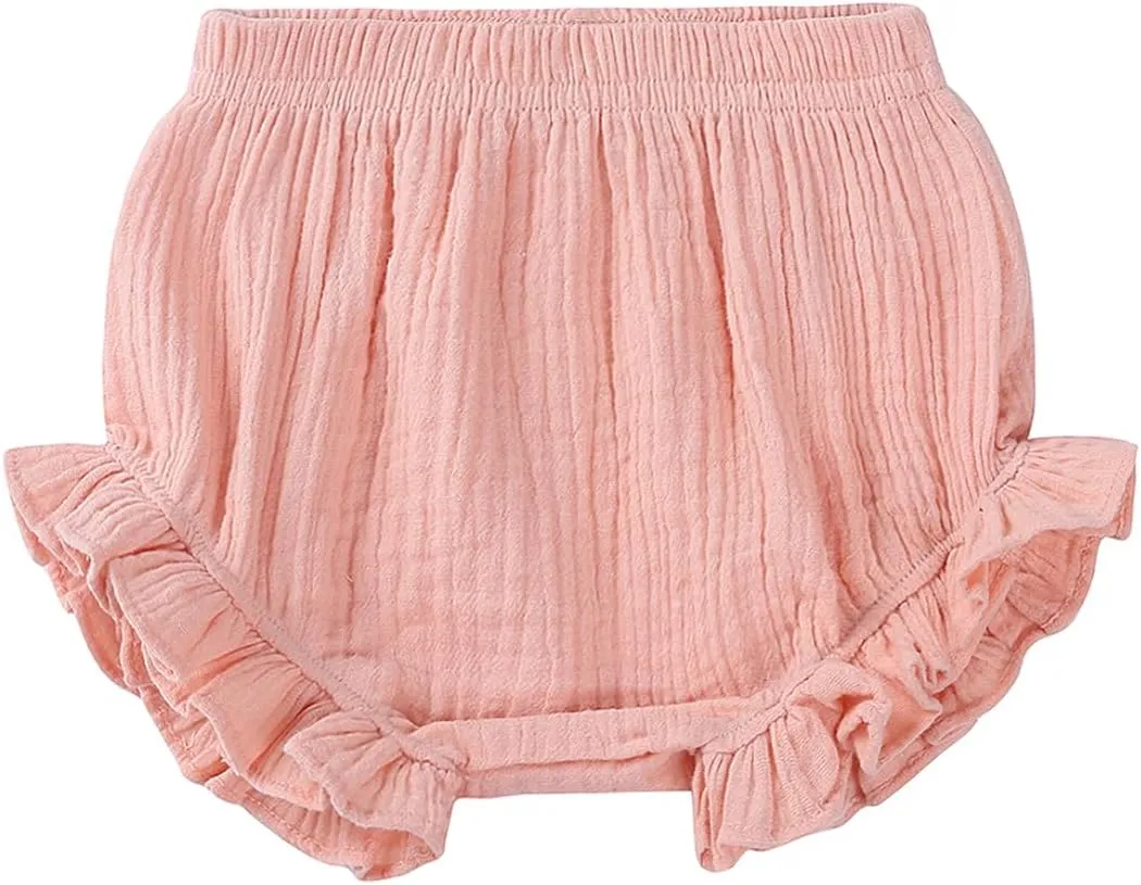 Century Star Baby Bloomers for Toddler Diaper Covers for Girls Ruffle Baby Shorts Infant Solid Underwear Newborn