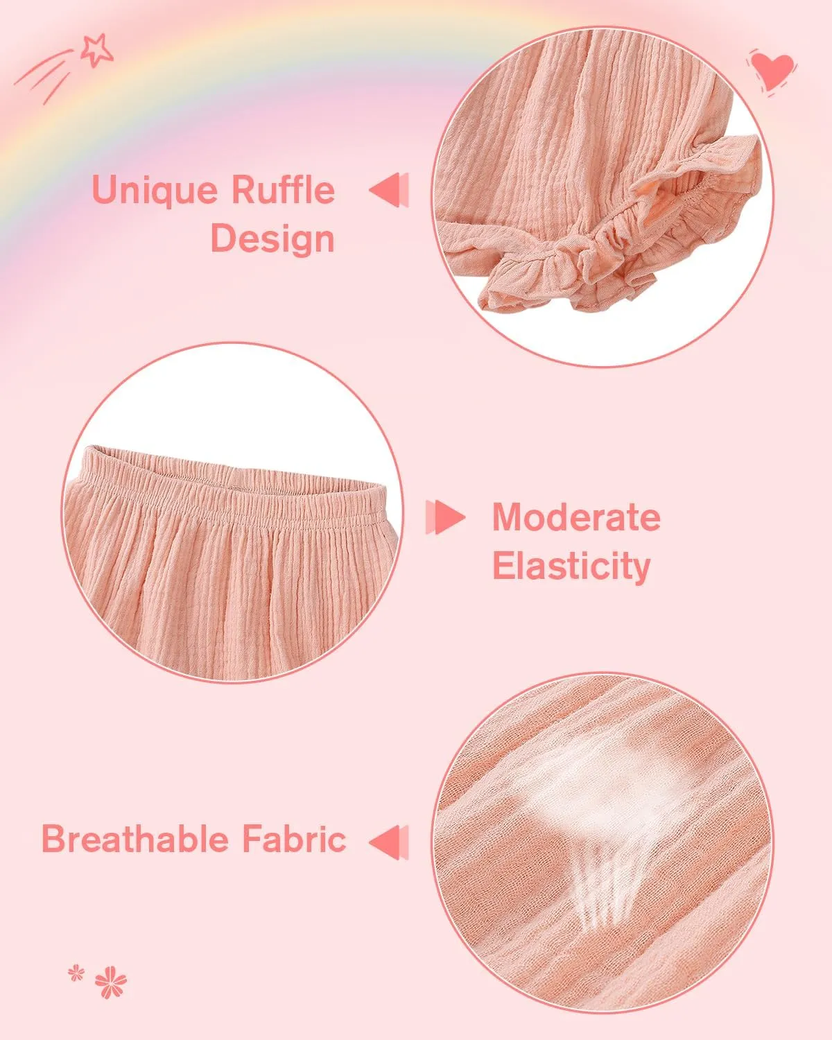 Century Star Baby Bloomers for Toddler Diaper Covers for Girls Ruffle Baby Shorts Infant Solid Underwear Newborn