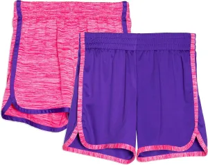 Cheetah Girls 2 Pack Active Running Athletic Gym Shorts Set Workout Activewear Lightweight for Teen Girls Kids Sports