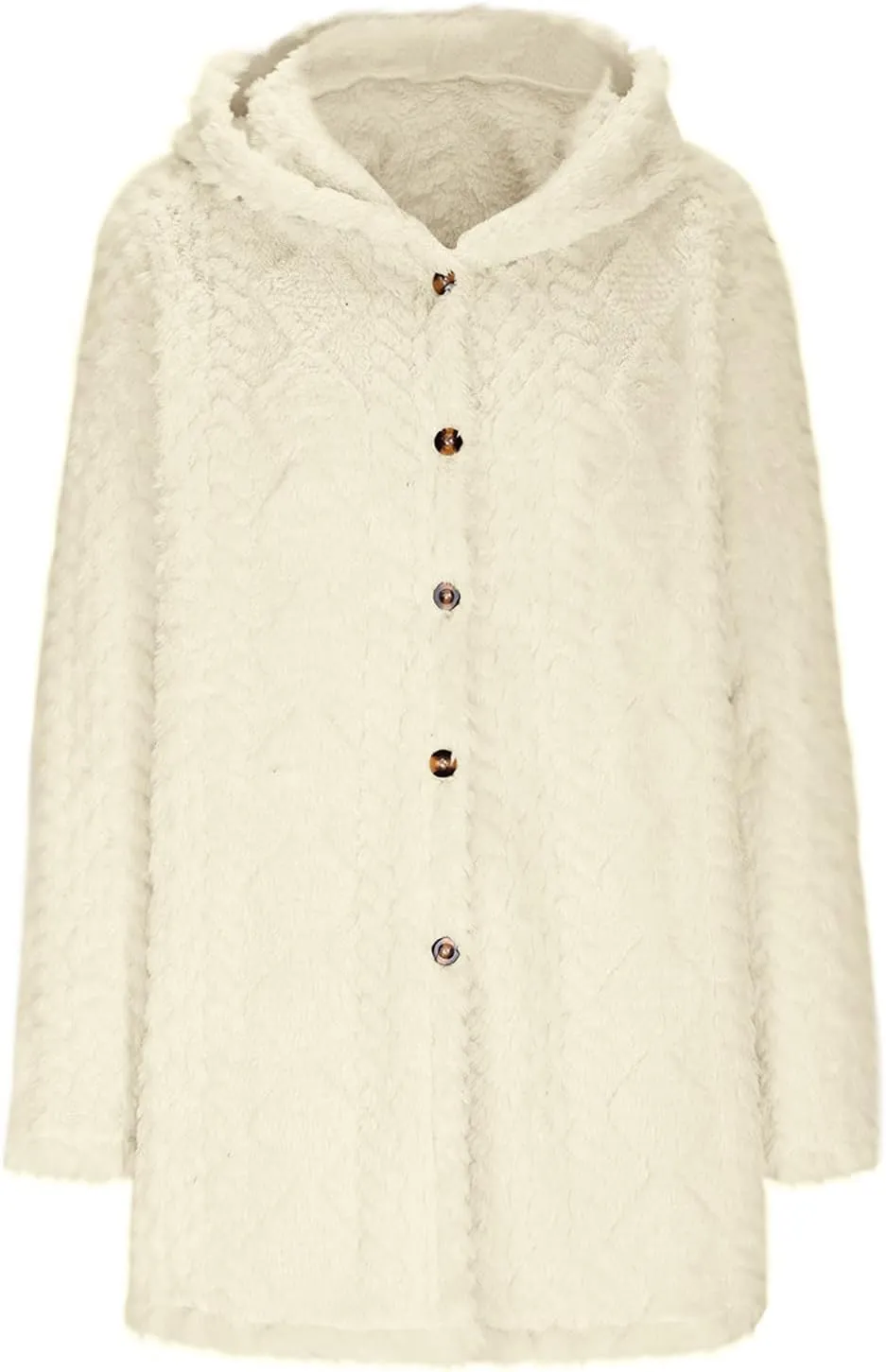 Chunky Knitted Hooded Cardigan Coats for Women Open Front Buttons Oversized Tunic Sweaters Thickened Warm Outerwear