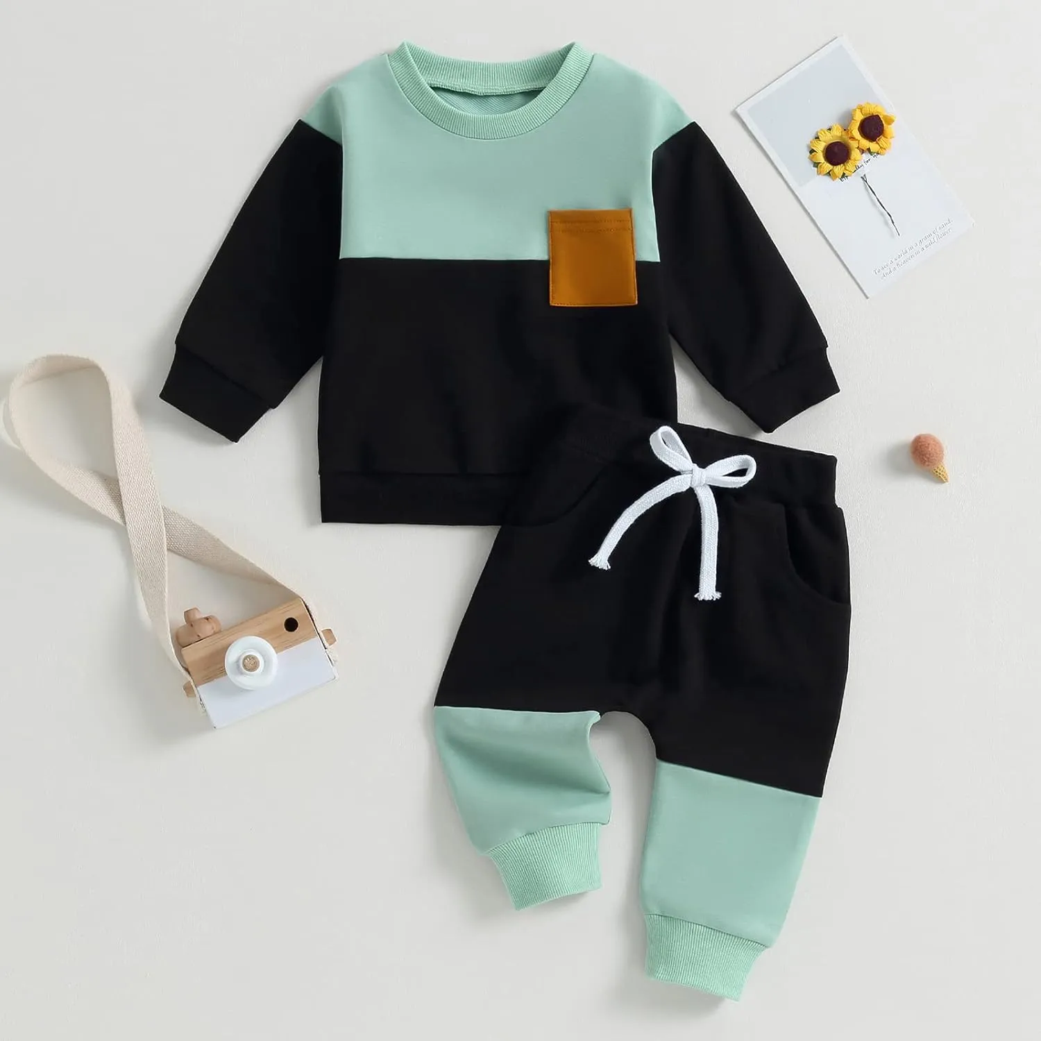 CIYCUIT Toddler Baby Boy Clothes Long Sleeve Sweatshirt Pants Set Fall Winter Outfits