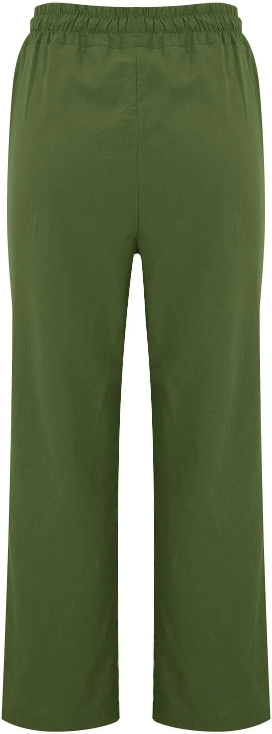Cotton Linen Pants for Women Women's Summer Drawstring Waist Wide Leg Loose Cotton Linen Palazzo Pants