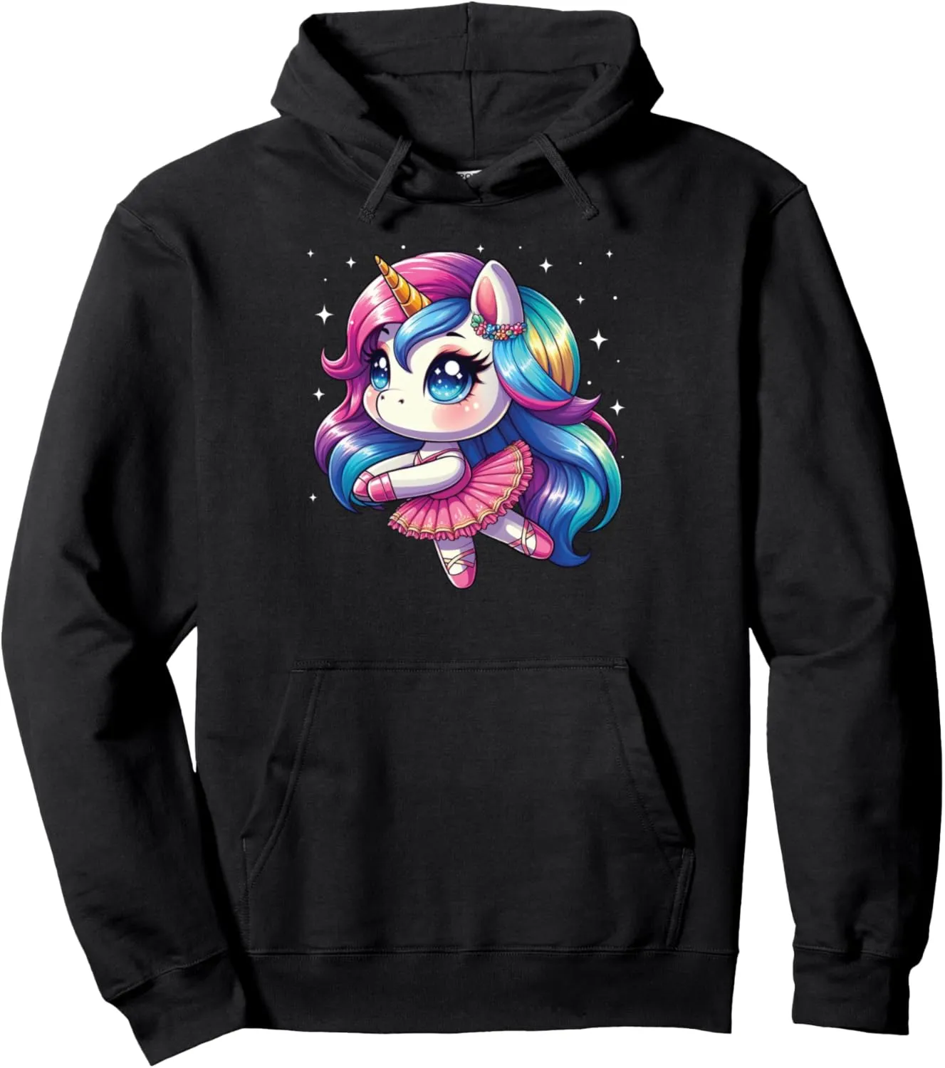 Cute Ballerina Unicorn Dancing Girl Kids Toddler Pullover Hoodie