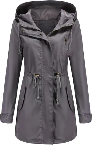 Dademeo Women's Hooded Rain Jacket Outdoor Lightweight Waterproof and Sunburn-Proof Softshell Raincoat for Hiking Travel