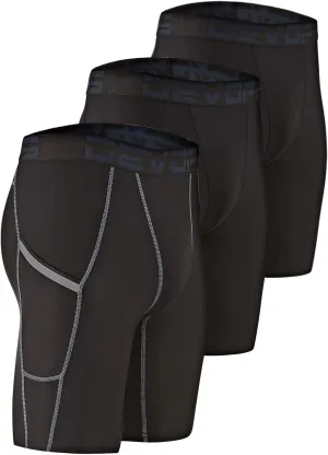 DEVOPS 3 or 5 Pack Compression Shorts Men Spandex Sport Shorts Athletic Workout Running Performance Baselayer Underwear