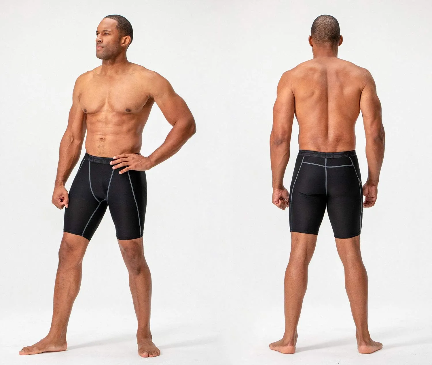 DEVOPS 3 or 5 Pack Compression Shorts Men Spandex Sport Shorts Athletic Workout Running Performance Baselayer Underwear