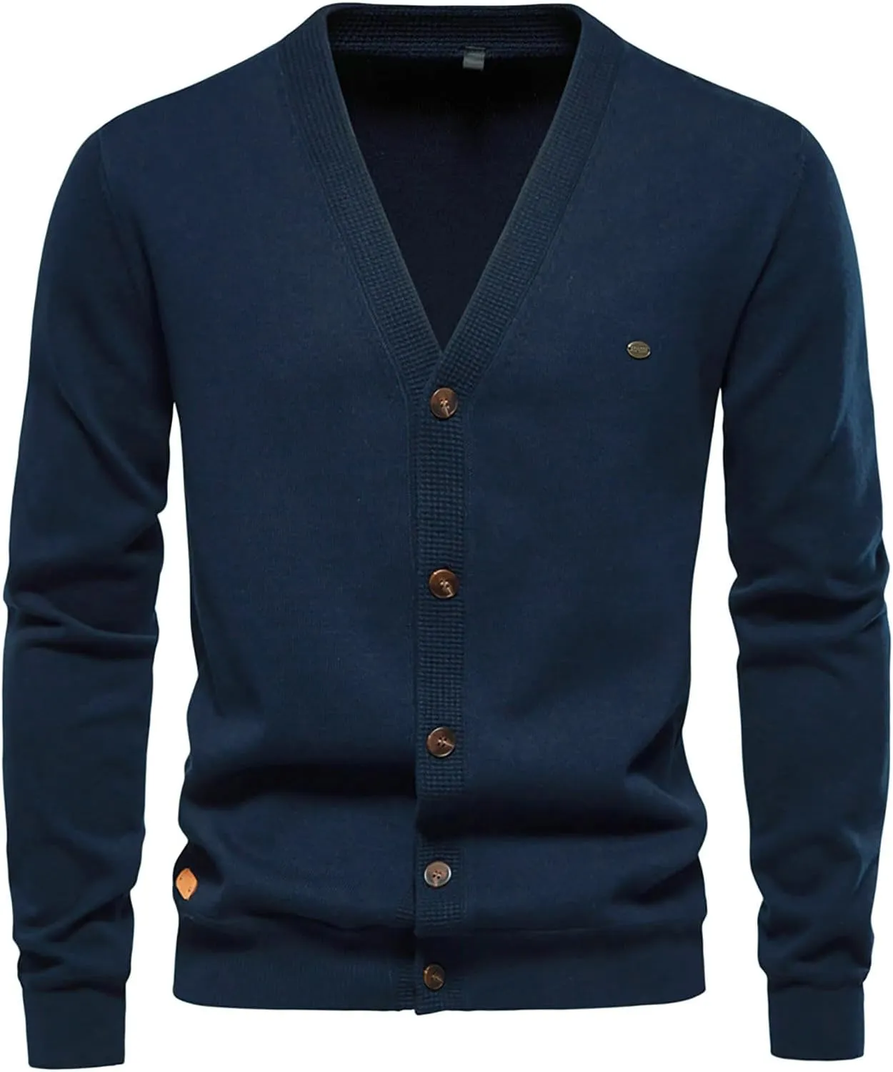 Dgoopd Cardigan Sweaters for Men Button Down Knit Sweater Stand Collar Cardigan Long Sleeve Warm Sweaters with Pockets