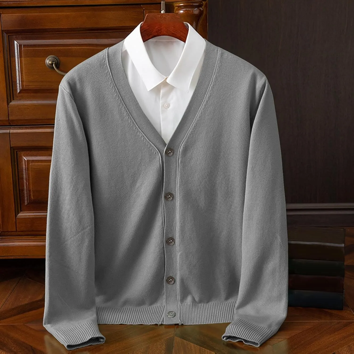 Dgoopd Mens Cardigan Sweater V Neck Button Down Cardigan Long Sleeve Knit Sweaters Slim Fit Lightweight Sweater Casual Tops
