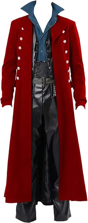 Dgoopd Mens Gothic Steampunk Jacket Medieval Vintage Gothic Tailcoat Fancy Cool Cosplay Costume Retro Renaissance Trench Coat