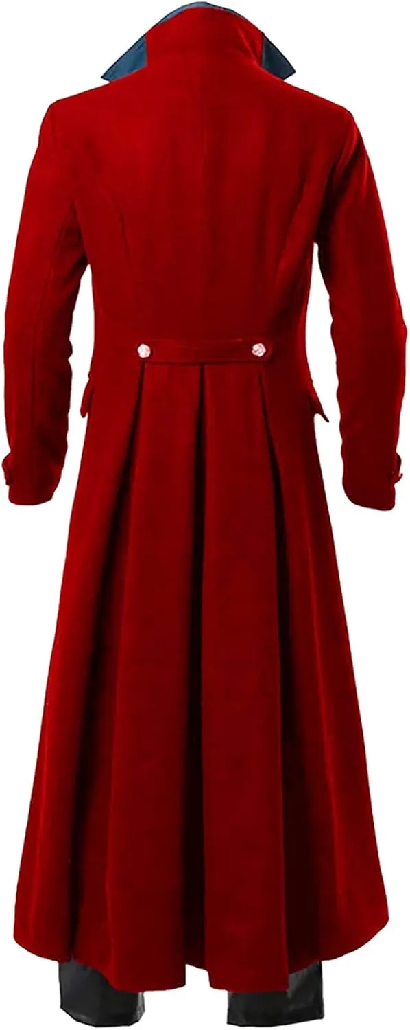 Dgoopd Mens Gothic Steampunk Jacket Medieval Vintage Gothic Tailcoat Fancy Cool Cosplay Costume Retro Renaissance Trench Coat