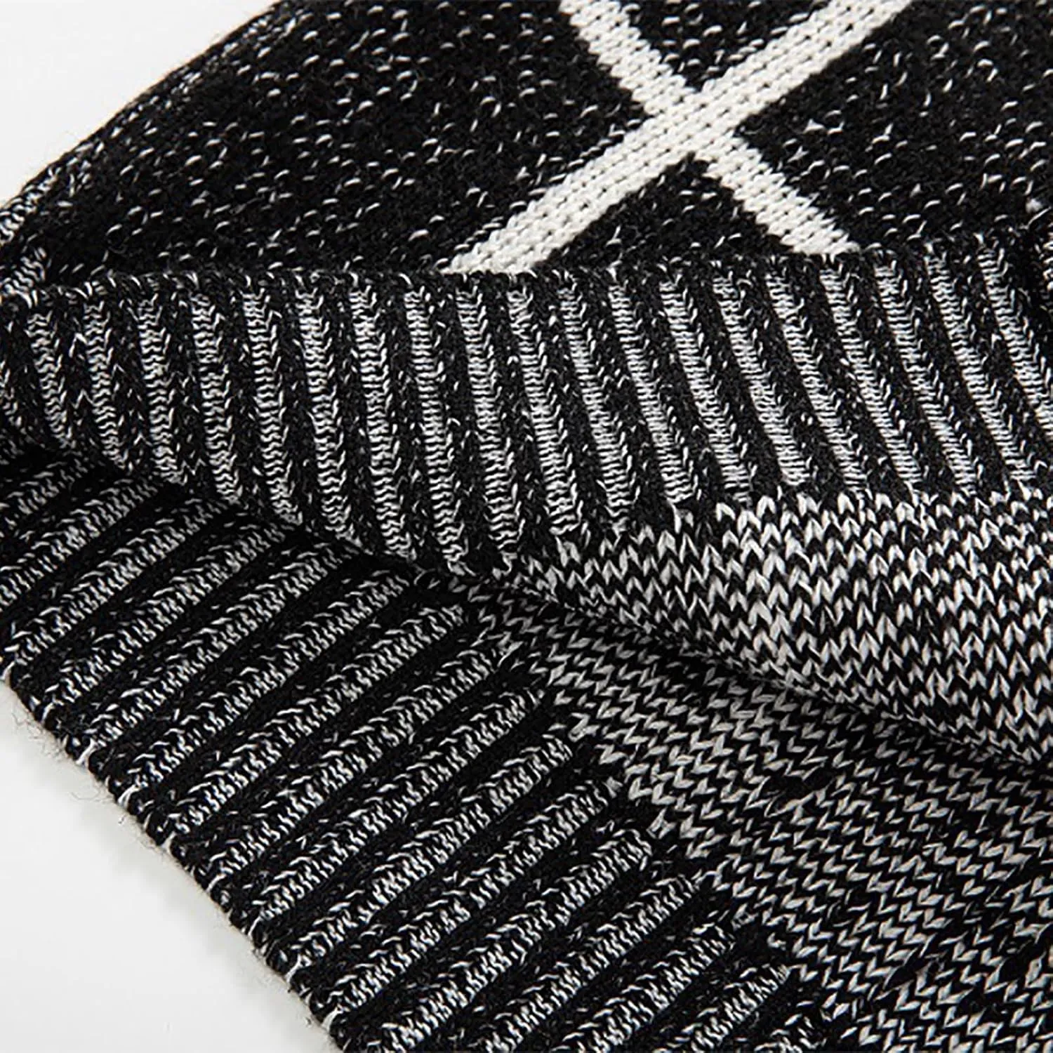 Dgoopd Mens Plaid Cardigan Sweater Ruffle Cable Knit Sweater Shawl Collar Cardigan Button Down Sweaters Thermal Outwear
