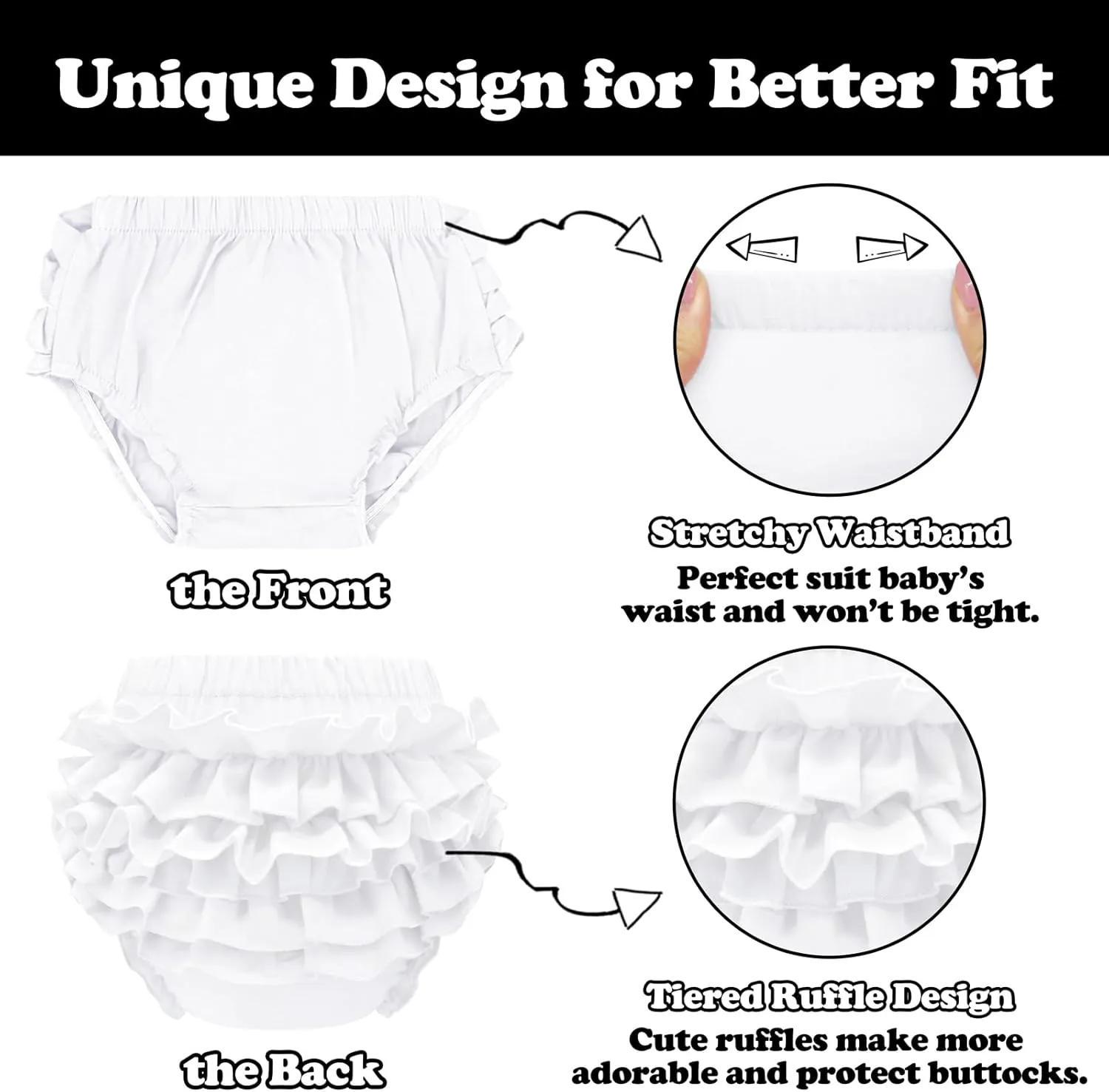 Diaper Covers for Girls Baby Bloomers Cotton Ruffle Bloomers for Toddler Girls Newborn Infant Shorts Baby Underwear