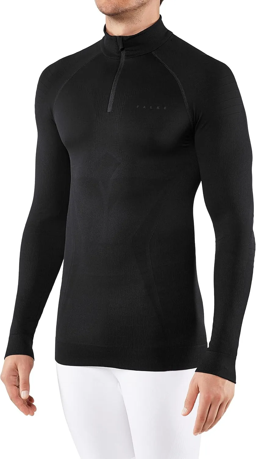 FALKE Men's Maximum Warm Zip Base Layer Top, 1 Piece