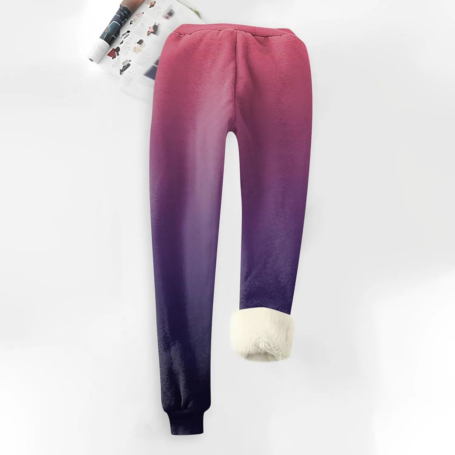 Fleece Sweatpants Women Casual Straight Legs Joggers Petite Pants with Pocket Warm Winter Fleece Lined Pants Clothes