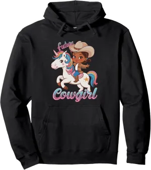 Future Cowgirl, African American Cowgirl Unicorn Kid Toddler Pullover Hoodie