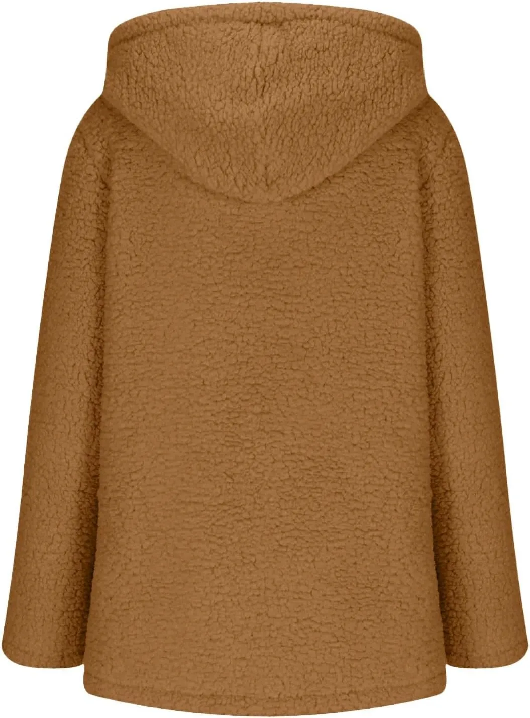 Fuzzy Fleece Jacket Hoodies for Women Winter Long Sleeve Hoodie Coat Fall Jackets Plus Size Button Plush Cardigan