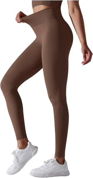 FZVYD High Waisted Leggings for Women Full Length Capri Soft Yoga Pants for Workout Athletic High Waist Tummy Control Tights