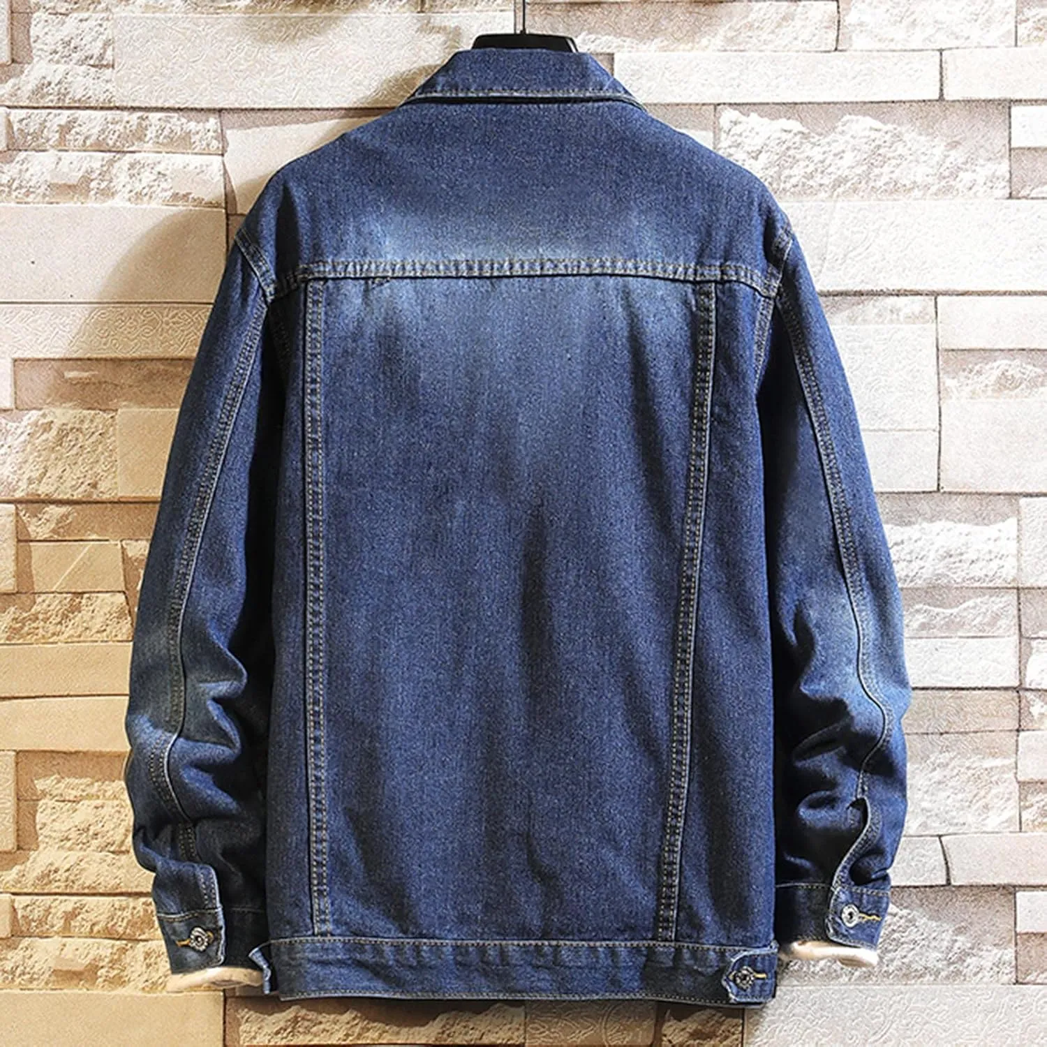 GOKKILRW Mens Casual Solid Cotton Denim Jacket Classic Fit Vintage Distressed Western Cowboy Trucker Jean Coat Jackets