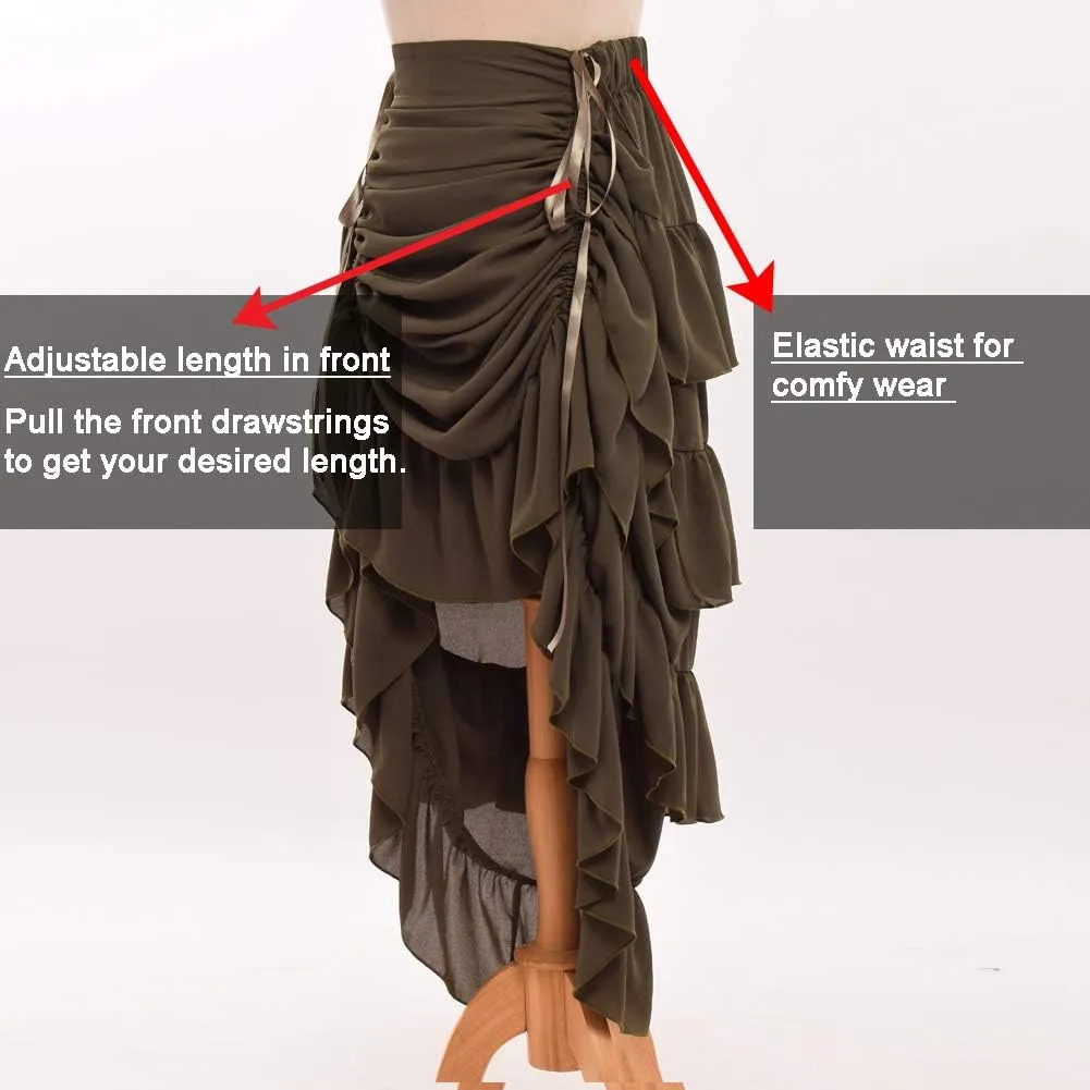 GRACEART Women's Victorian Steampunk Skirt Pirate Costume Burlesque