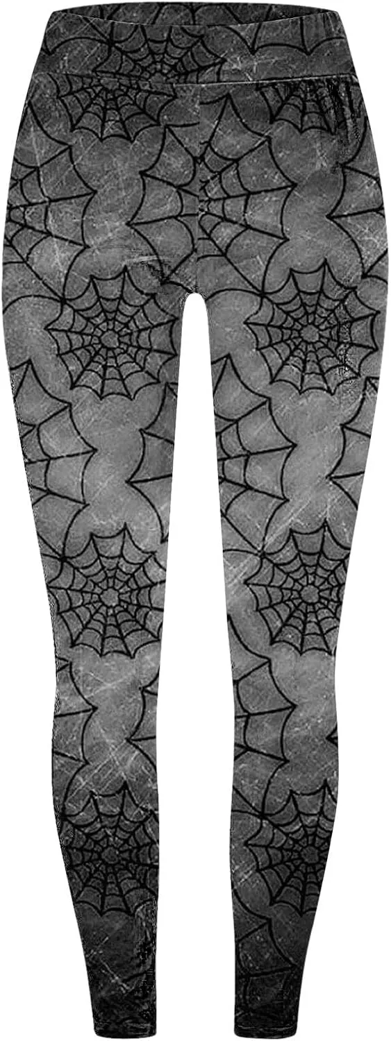 Halloween Graphic Skinny Leggings Women Soft Halloween Print Collection High Halloween Yoga Fitness Running Plus