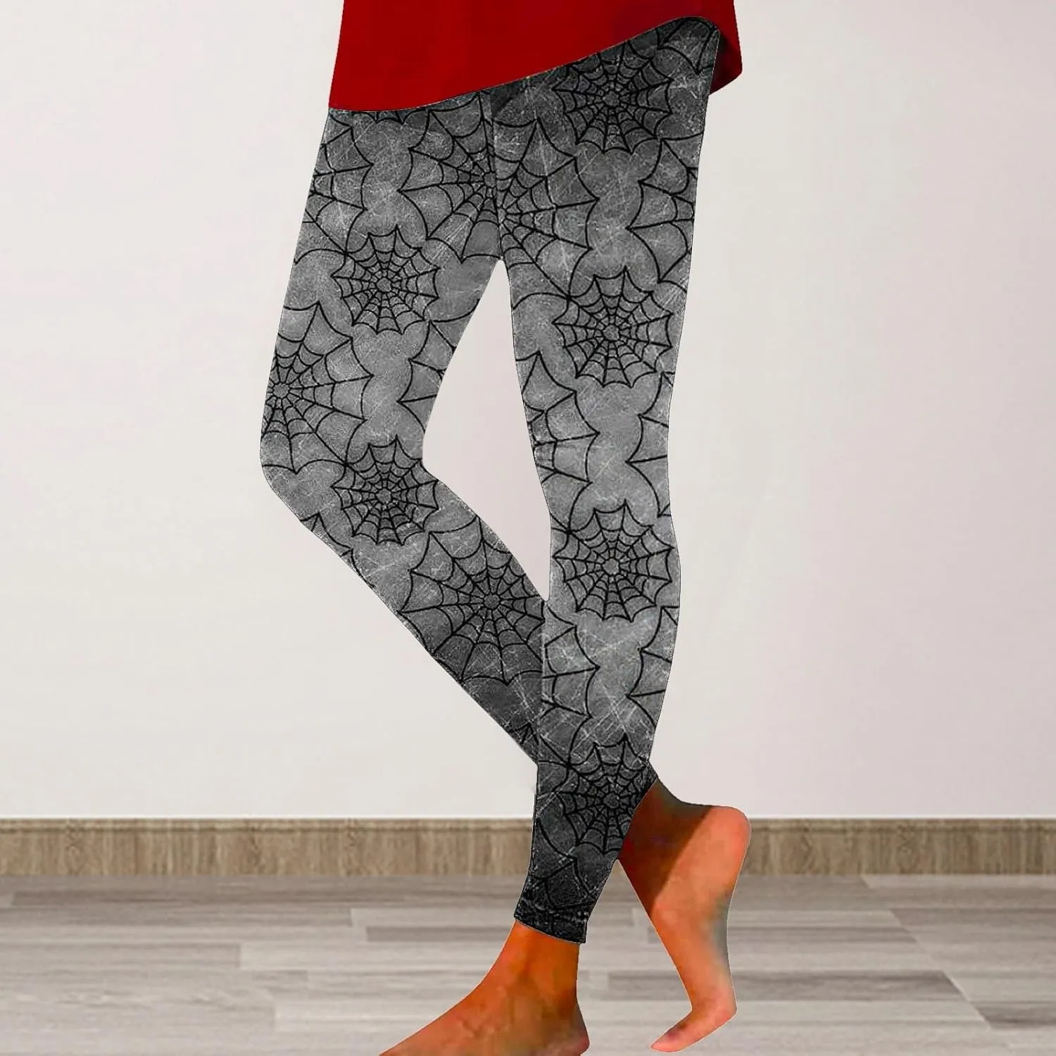 Halloween Graphic Skinny Leggings Women Soft Halloween Print Collection High Halloween Yoga Fitness Running Plus