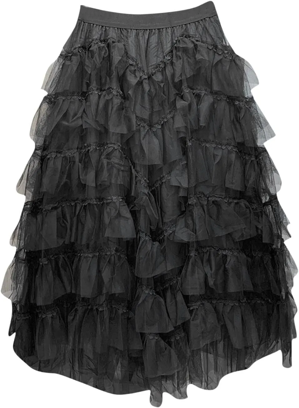 HGps8w Women's Long Maxi Tiered Tulle Skirts Elegant Layered Mesh Ballet Prom Party Tulle Tutu A-line Midi Skirt