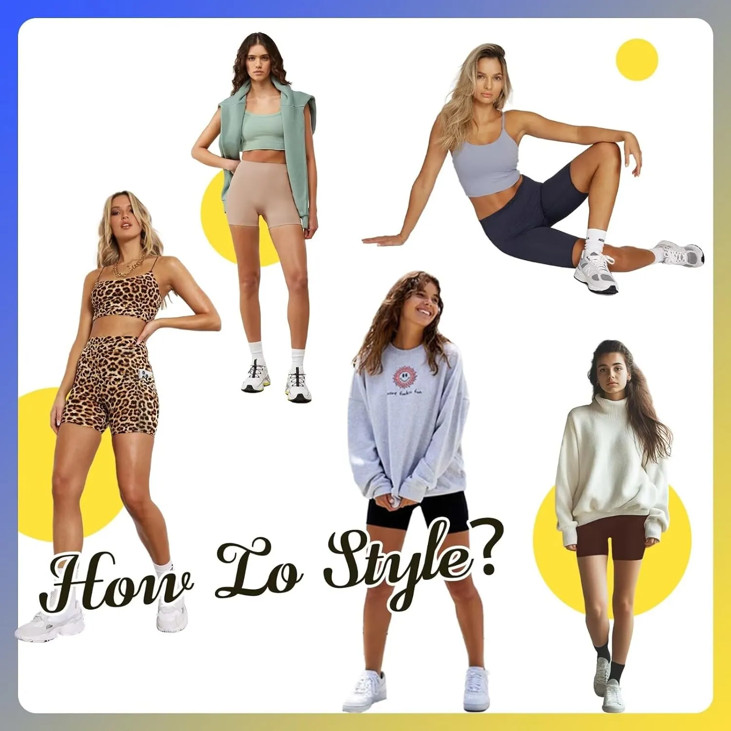 HIGHDAYS 5” Biker Shorts for Women with Pockets-High Waist Tummy Control Spandex Workout Yoga Running Gym Activewear