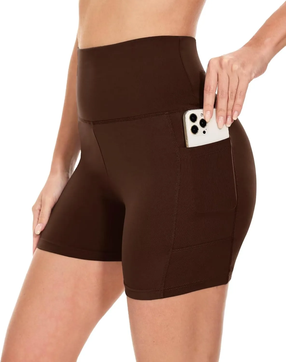 HIGHDAYS 5” Biker Shorts for Women with Pockets-High Waist Tummy Control Spandex Workout Yoga Running Gym Activewear