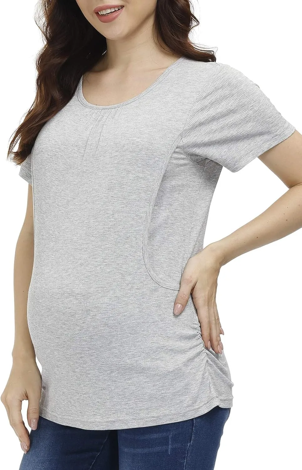 HOFISH Women's Sleeveless Nursing Maternity Tank Top Cami For Easy Breastfeeding Tank Top Tee Shirt Maternity Clothes
