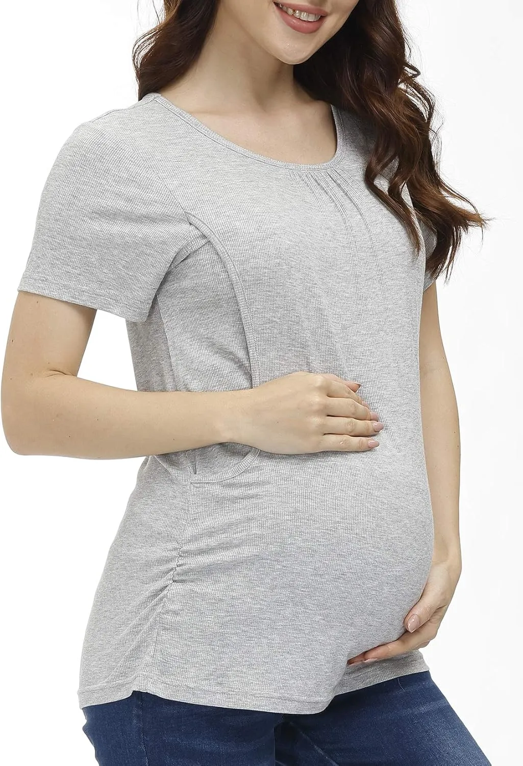HOFISH Women's Sleeveless Nursing Maternity Tank Top Cami For Easy Breastfeeding Tank Top Tee Shirt Maternity Clothes
