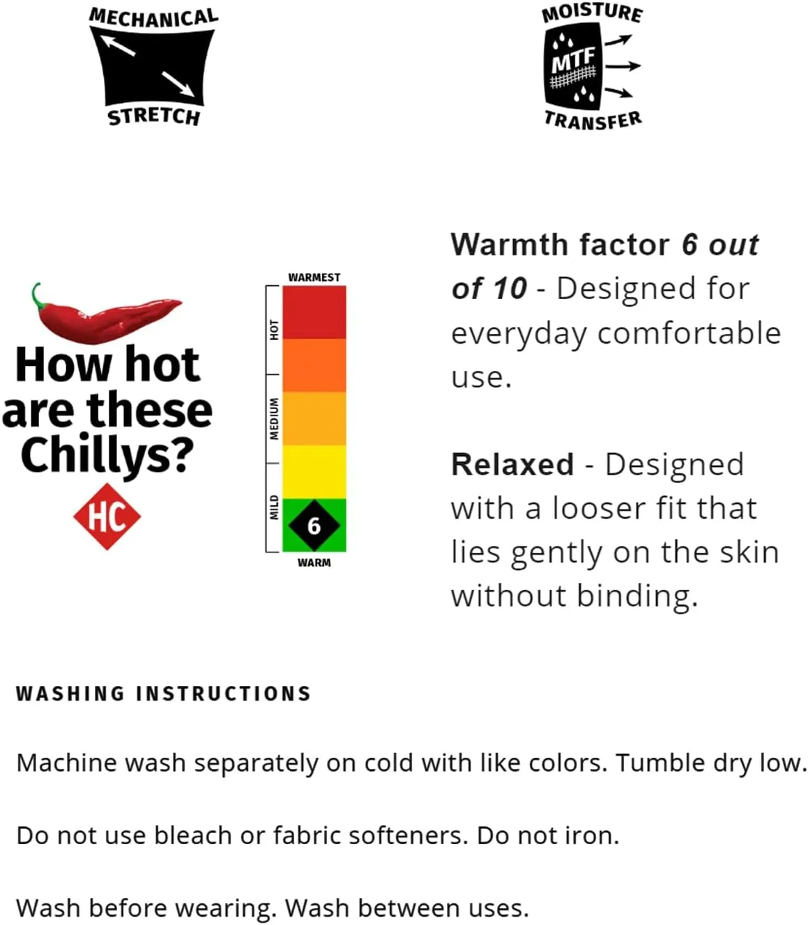 Hot Chillys Youth Pepper Skins Soft Moisture-Wicking Warm Midweight Thermal Base Layer Pants | Elastic Waistband