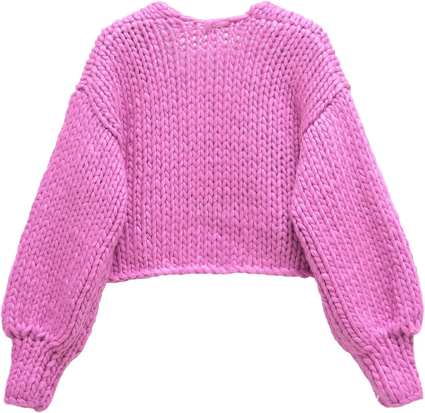 HOULENGS Women's Cardigan Sweaters 2025 Spring Fall Trendy Chunky Knit Outerwear Open Front Fashion Long Sleeve Cardigans